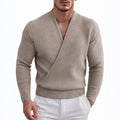 Sexy And Stylish Deep V-neck Cross-front Long-sleeve Knit Top