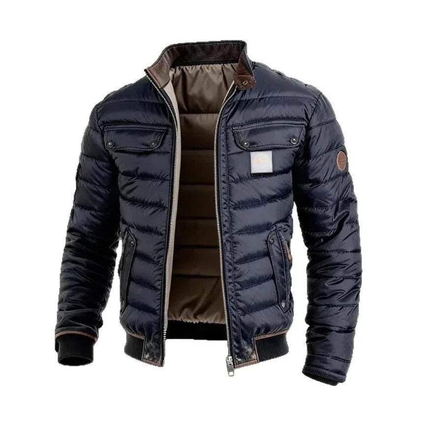 Chaqueta Algodón Hombre Cuello Alto Cálida Invierno 2026 Casual
