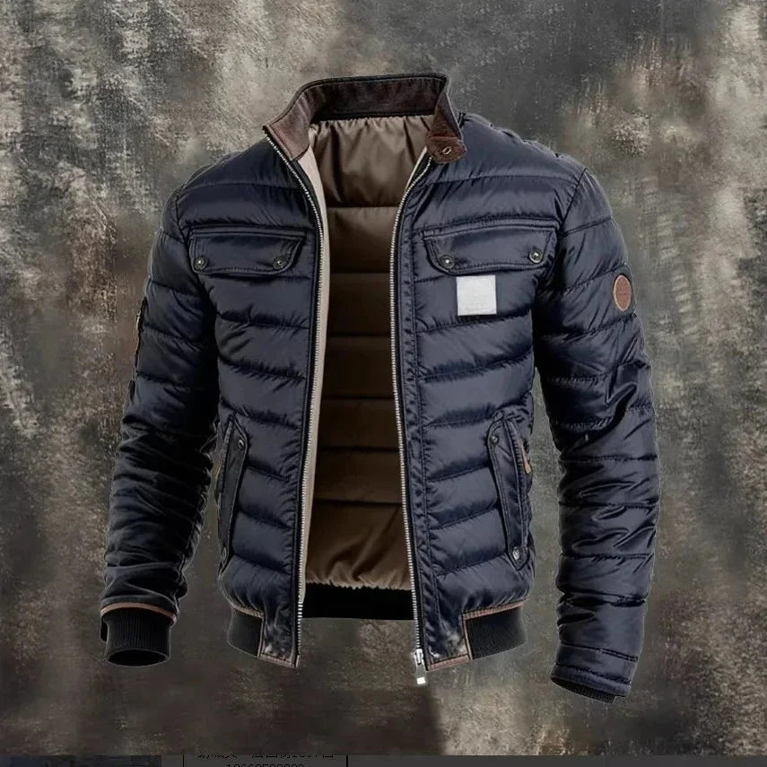 Chaqueta Algodón Hombre Cuello Alto Cálida Invierno 2026 Casual