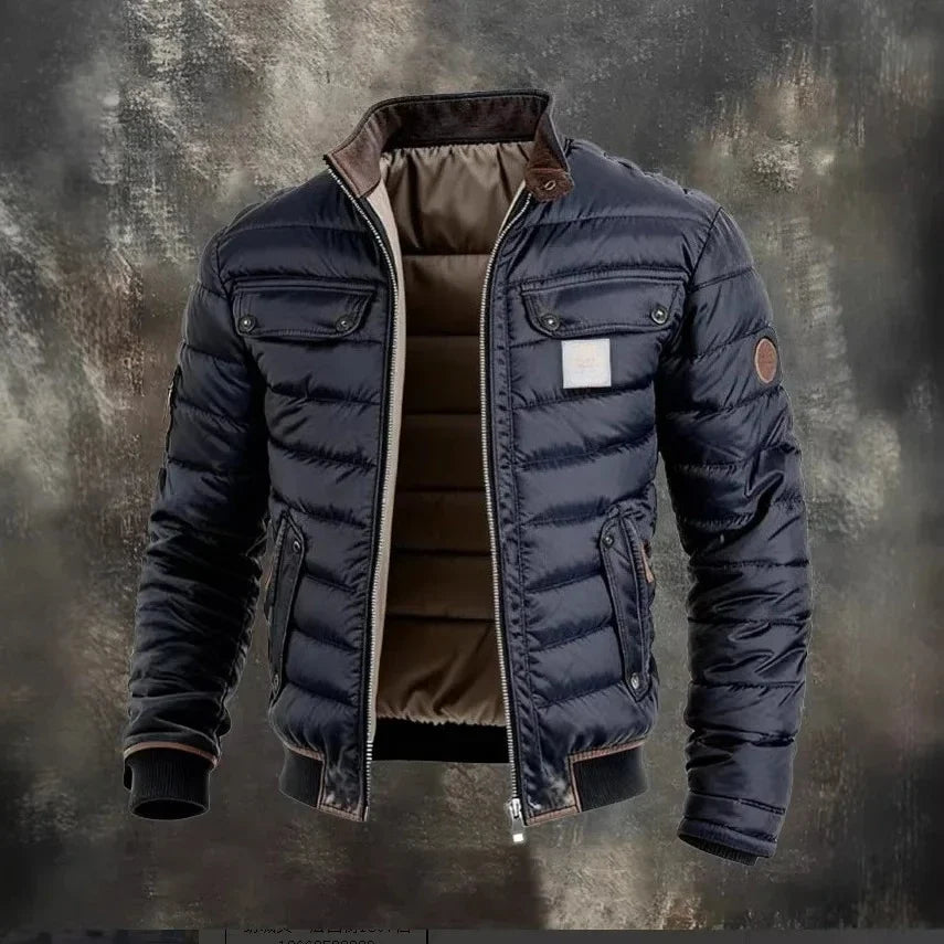 Chaqueta Algodón Hombre Cuello Alto Cálida Invierno 2026 Casual