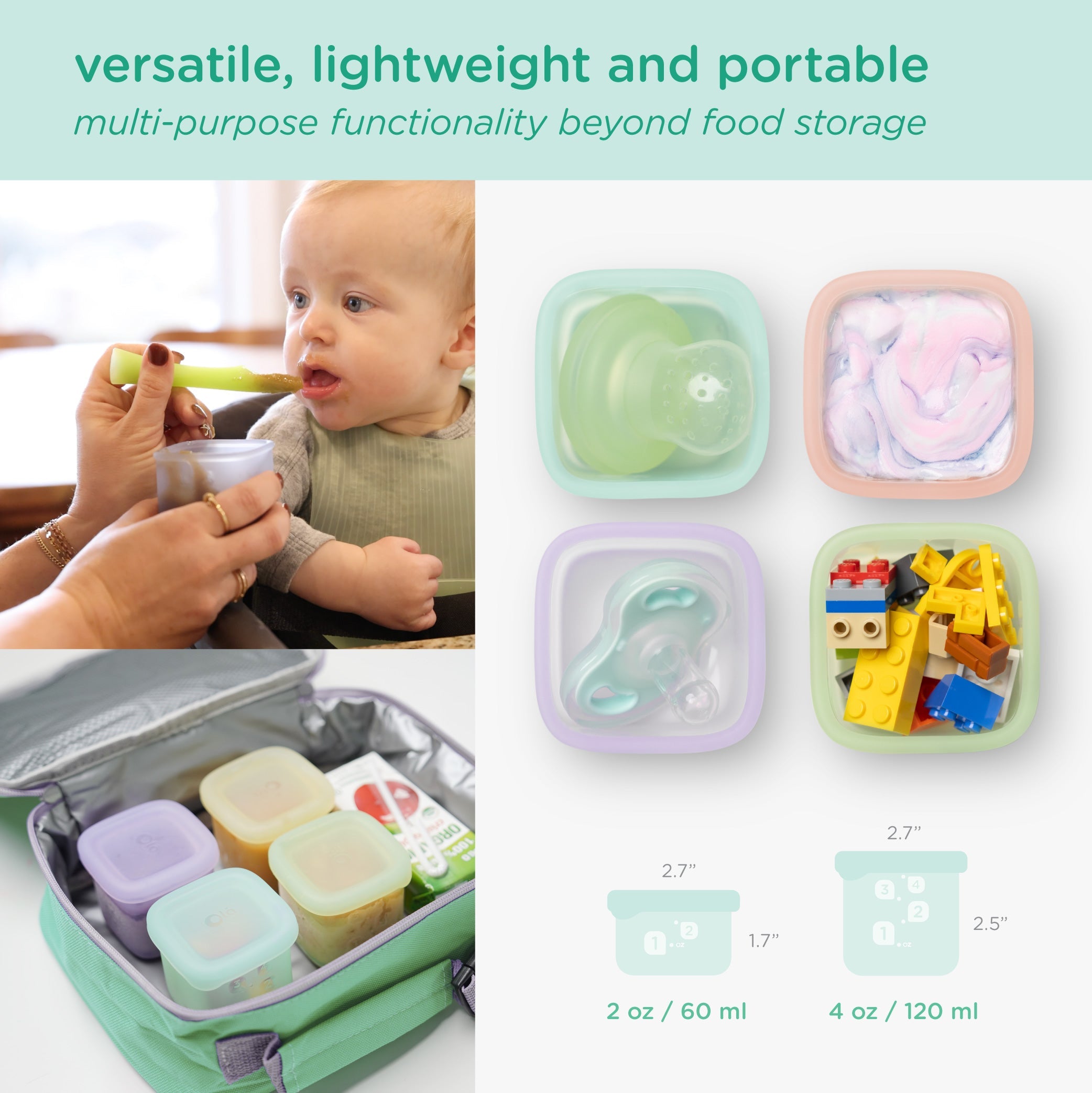 Little Bites Silicone Snack & Baby Food Containers—4 Pack