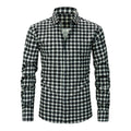 Mens Stretch Wrinkle-Free Digital-Print Plaid And Stripe Shirt